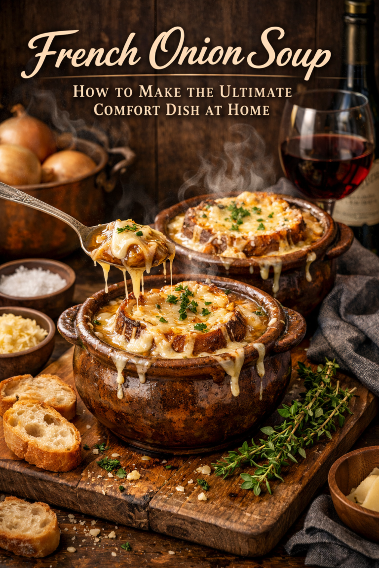 genarat an image about French Onion Soup