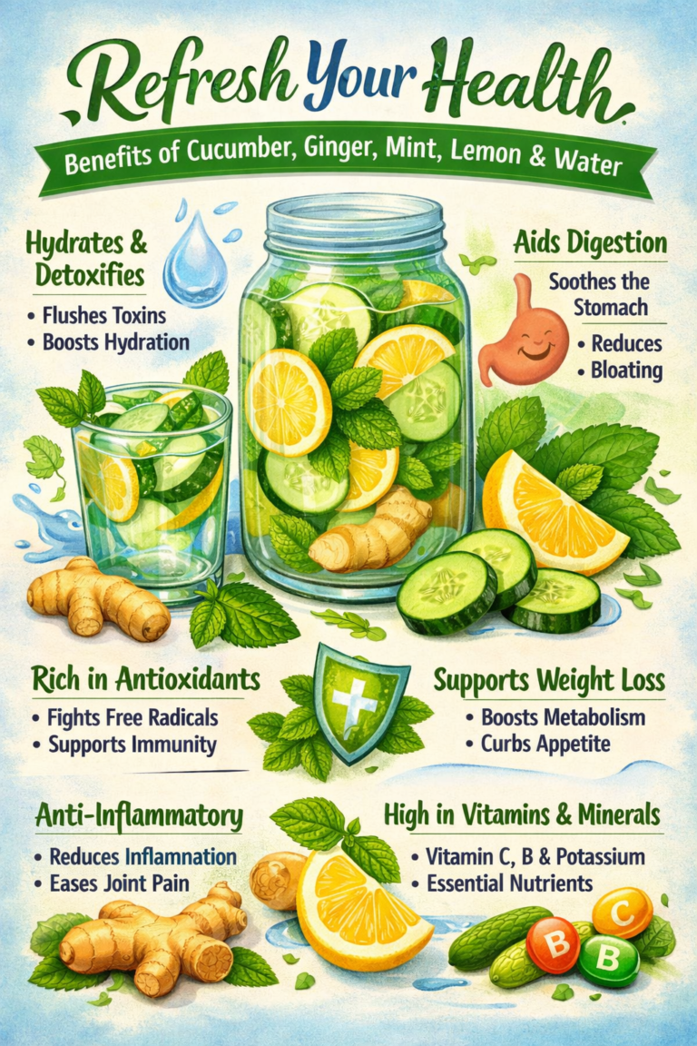 Refresh Your Health: Benefits of Cucumber, Ginger, Mint, Lemon, and Water